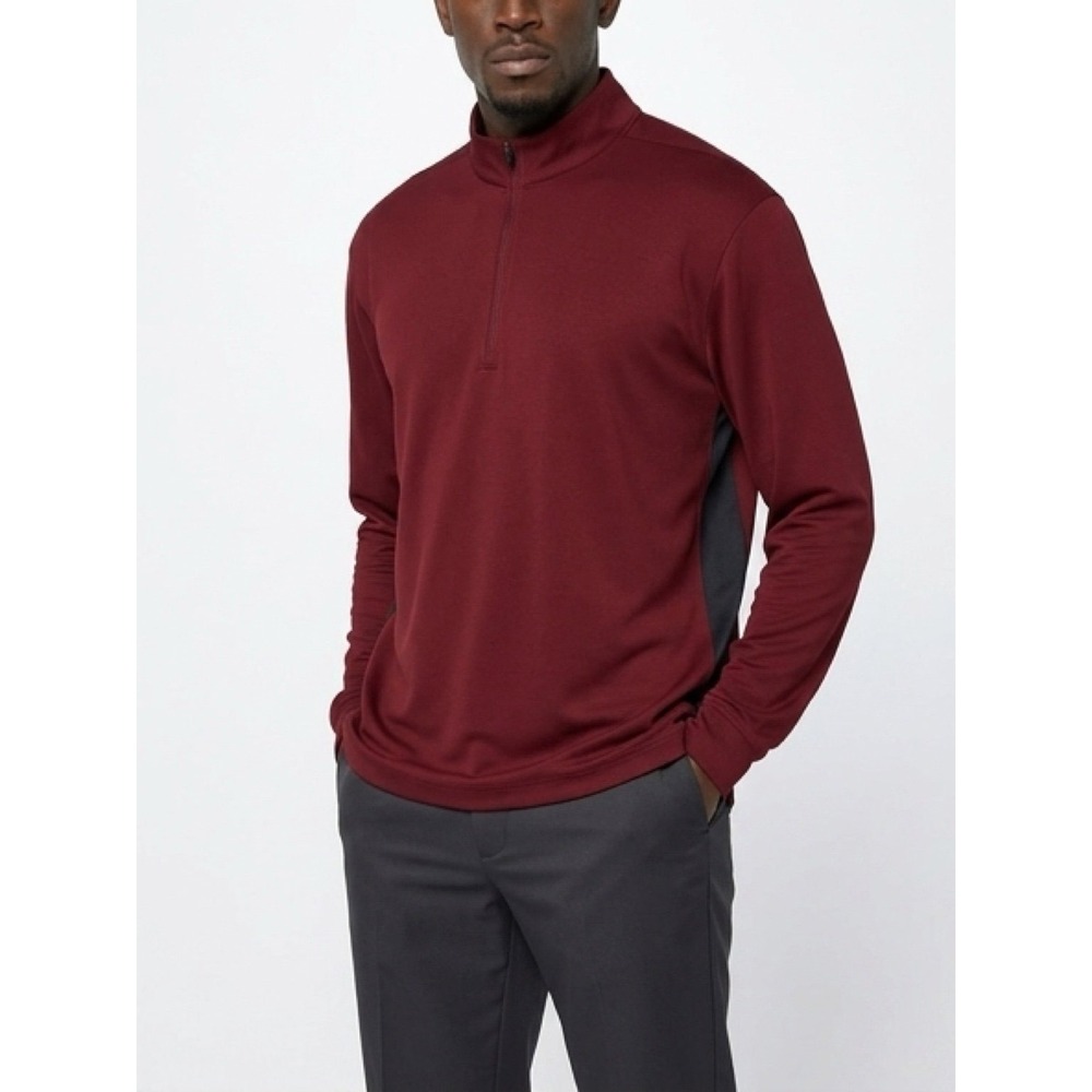 Nike Dri-FIT Golf Pullover Mens XXLarge maroon/blue Quarter Zip Long Sleeve Top